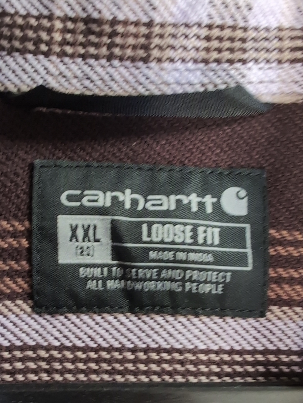 Carhartt Loose Fit Heavyweight Twill Shirt Jacket Size XXL in Brown / Lavender - Picture 5 of 12